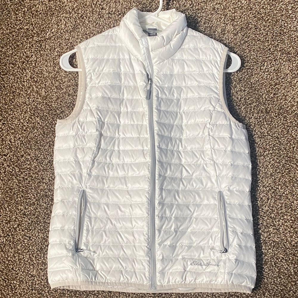 Eddie Bauer White Lightweight Quilted Vest